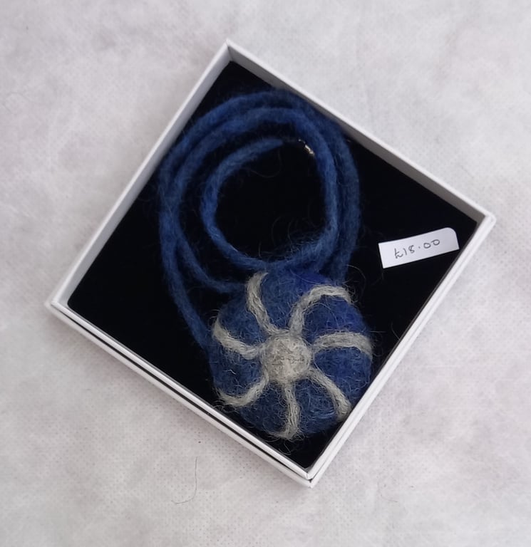 Blue and Grey Windmill pendant