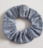 Grey Spotty Cotton Scrunchie - Handmade Hair Bobble