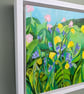 Acrylic Painting - original wild flower painting wooden box canvas framed - Image 2