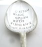Personalised Rude Dessertspoon, Handstamped Sweary Adult Vintage Spoon - Image 2