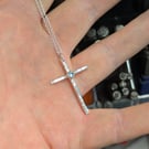 Recycled Sterling Silver Cross Topaz pendant: Stone