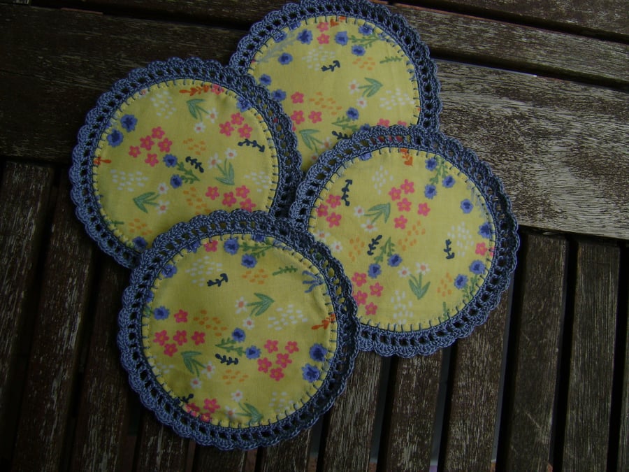 Round fabric coasters