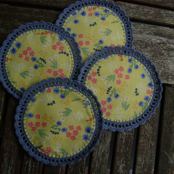 Round fabric coasters