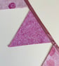 Pink flowers bunting - small -reversible  - Image 4
