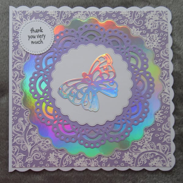 Butterfly Thank You Card - Lilac