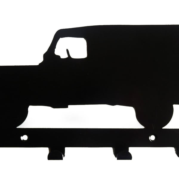 Land Rover-type Car Silhouette Key Hook Rack - metal wall art - Jeep 4x4 Range