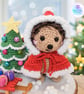 Sale ! Christabel the Christmas hedgehog sculpture. Crochet ornament, decoration - Image 4