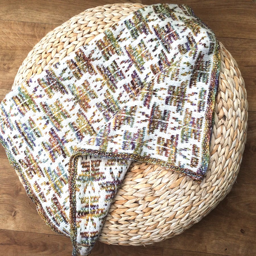 Butterfly Kaleidoscope baby blanket knitting pattern