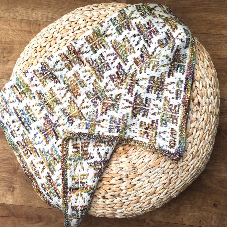 Butterfly Kaleidoscope baby blanket knitting pattern