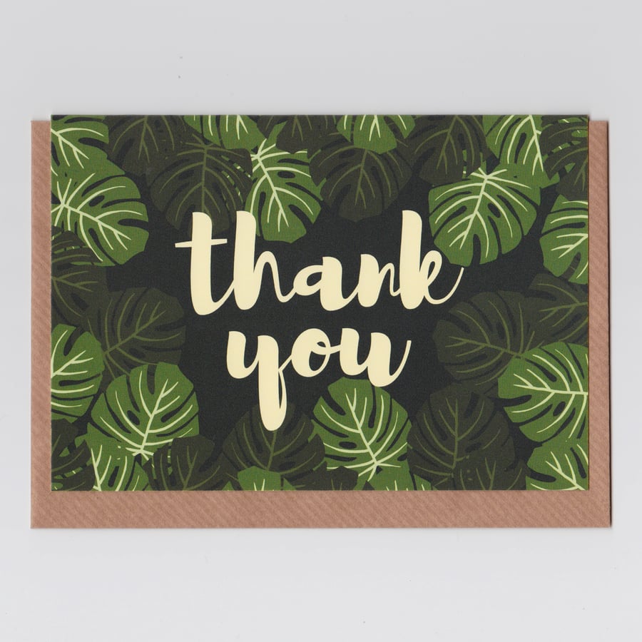 Thank You Card - Monstera