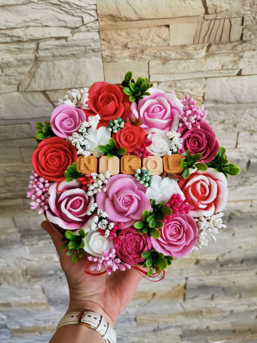 Personalised soap roses bouquet