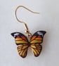 Golden Yellow Butterfly Earrings with KC Gold Ear Wires - Image 2