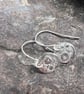 Eco Silver Textured Moon Dangle Earrings - Image 2