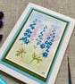 Hand painted blank card, Larkspur, floral card, one of a kind, July birthday. - Image 4