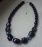 DARK VIOLET AND SILVER CHUNKY NECKLACE.  - Image 4