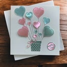 Handmade Heart-Themed Greeting Card – for Engagements, Weddings & Anniversaries 