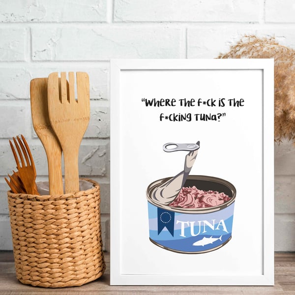 Funny Tuna Kitchen Print - Bridget Jones Quote