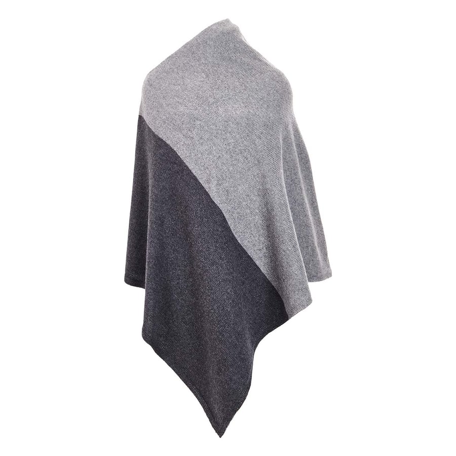 Lambswool and angora poncho