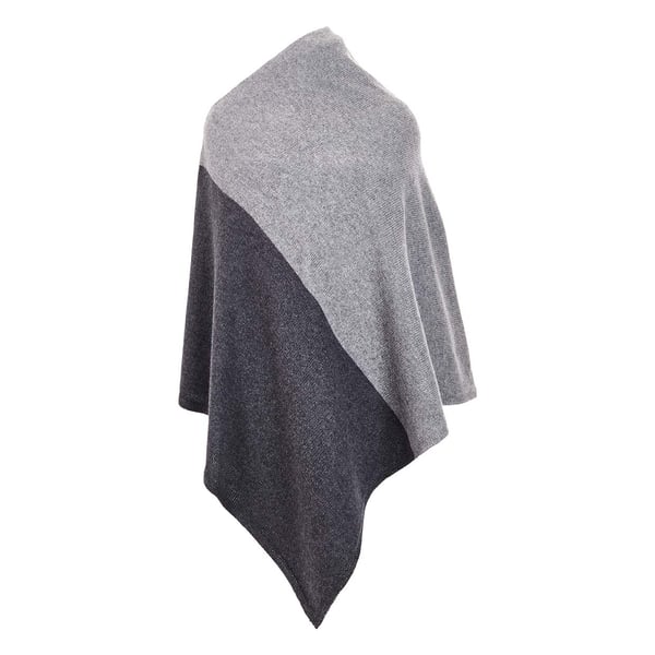 Lambswool and angora poncho