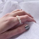 Handmade Freshwater Pearl Stretch Ring - Bridal & Everyday Jewellery