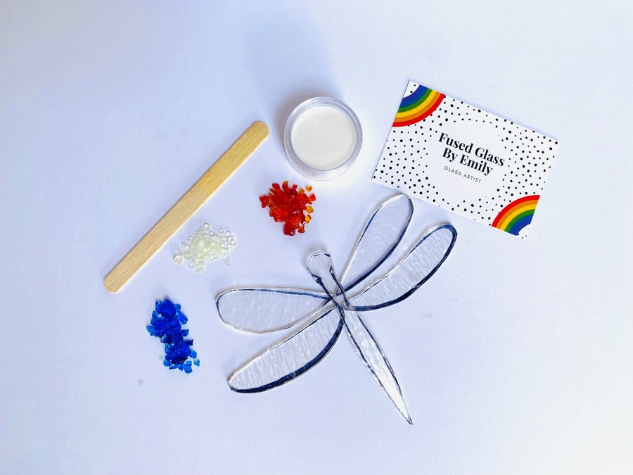 Make at Home Fused Glass Dragonfly Kit