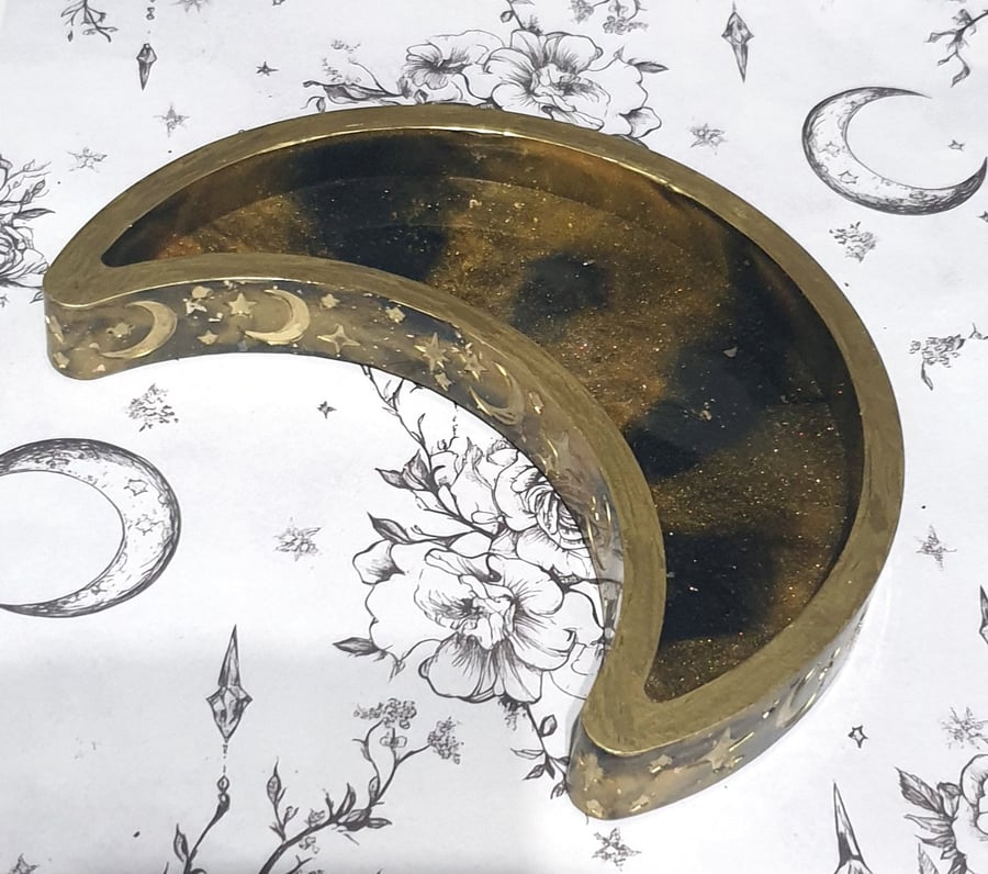 Crescent Half Moon Resin Tray
