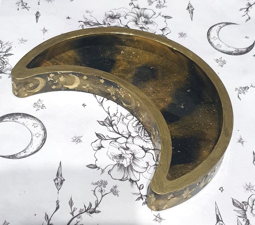 Crescent Half Moon Resin Tray