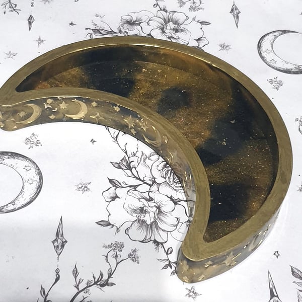 Crescent Half Moon Resin Tray