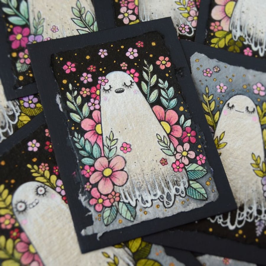 spring ghost - original aceo illustration