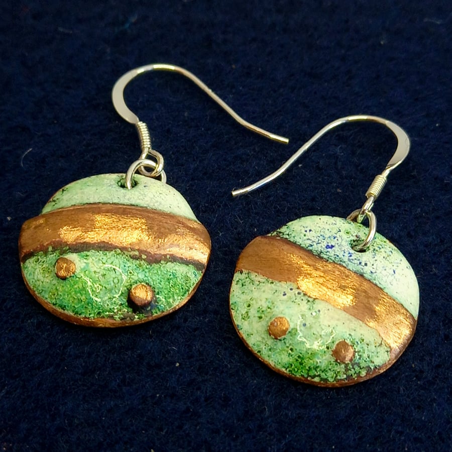 Turquoise domed earrings
