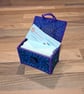 Business card holder - button closure with purple, blue, and green pattern - Image 5