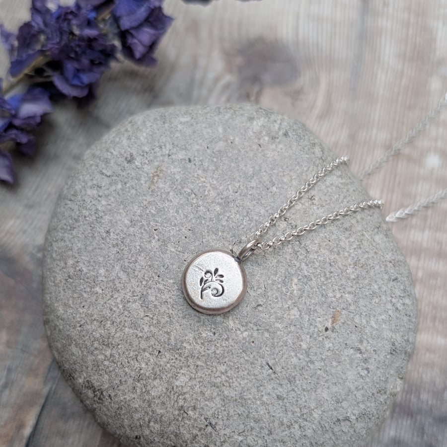 Sterling Silver Flower Pebble Necklace - JBJ2058