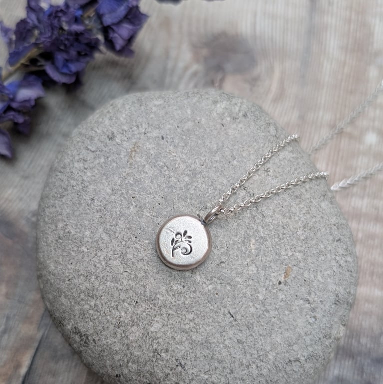 Sterling Silver Flower Pebble Necklace - JBJ2058