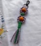 Handmade Macramé Flower Bag Charm Fidget Keyring - Image 4