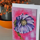 Pink Bloom blank greeting card 6 x 4"