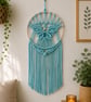 Turquoise Butterfly Macrame Wall Hanging.