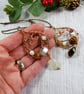 Copper Hanging Decorations with Bronze and Silver Glass and Gemstone Beads - Image 3