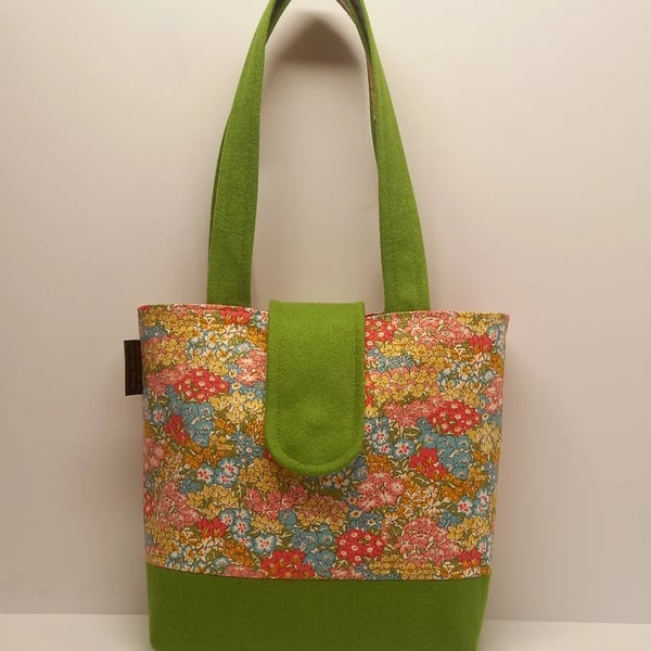 Bag Sewing Kit- Liberty Wisley Grove - Lime Wool