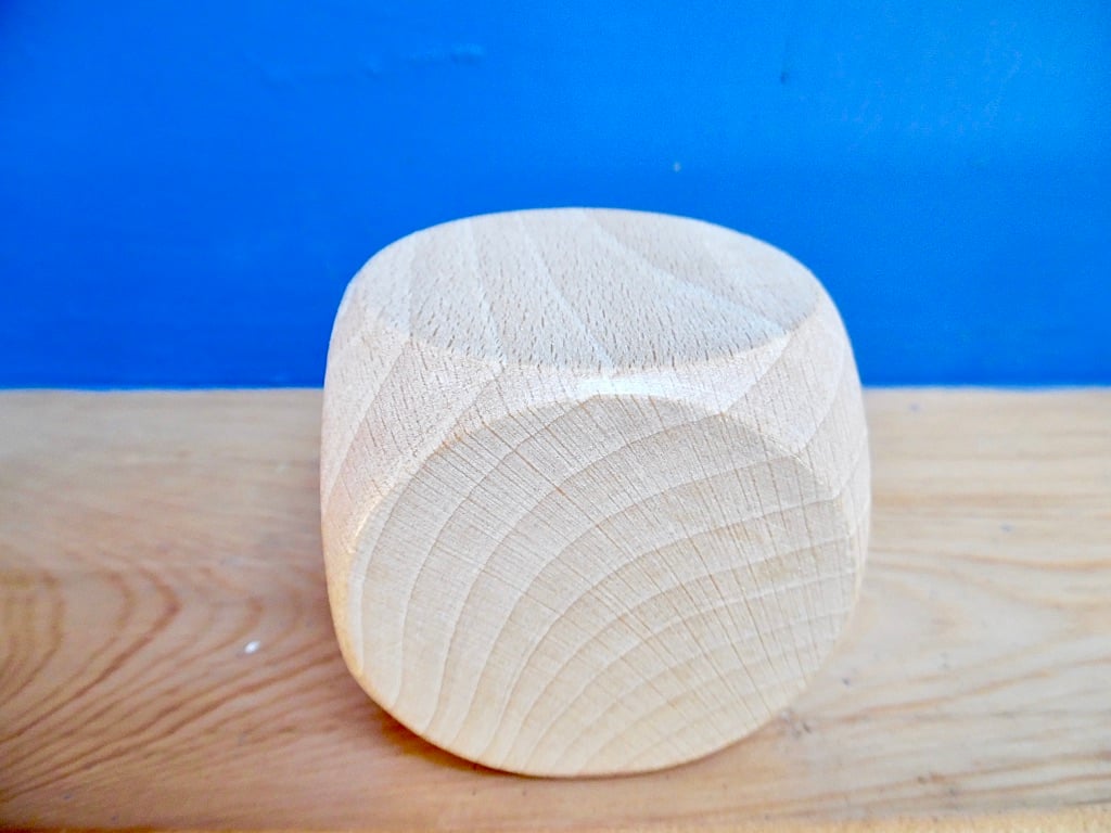 6cm Beech  Solid Wooden Cube. Building block Dice