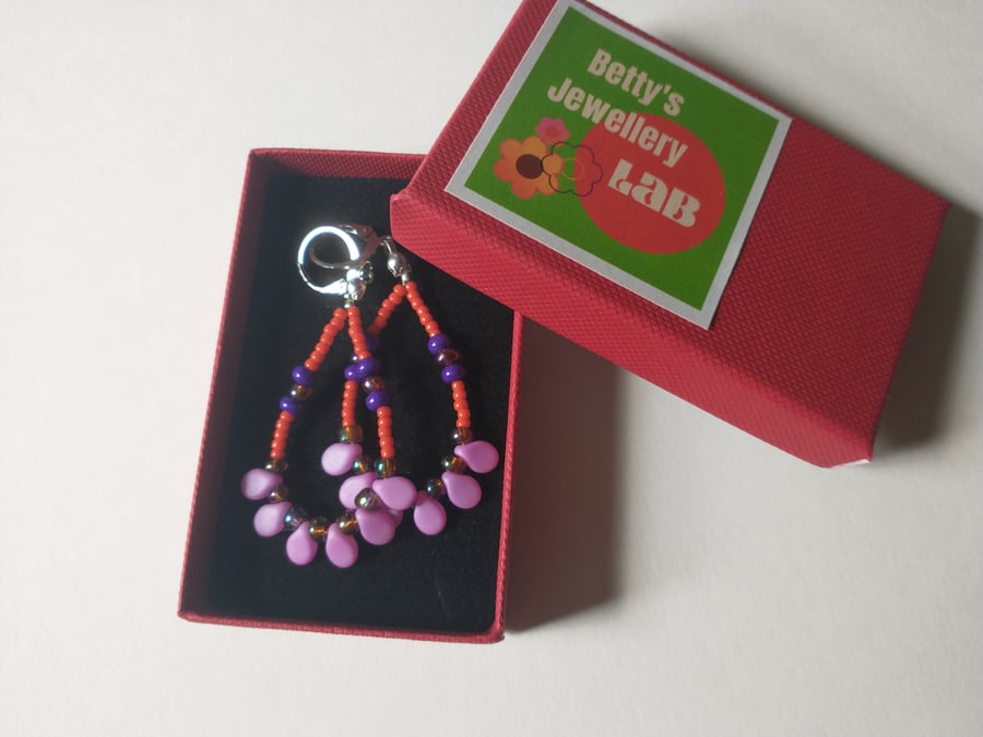 Hot Pink Dangle Earrings 