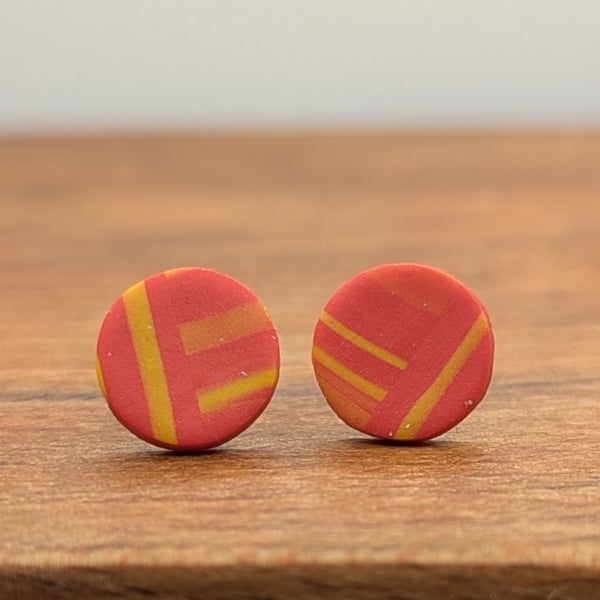 Orange and yellow studs earrings 