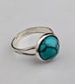 Marbled turquoise ring, adjustable - Image 1