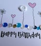 Birthday Card - Flowers, Hearts and Sequins - Turquoise and Pink - Image 6