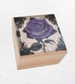 Purple Rose: Decorated Wooden Ring Trinket Box 7cm & Hanging Heart - Image 2