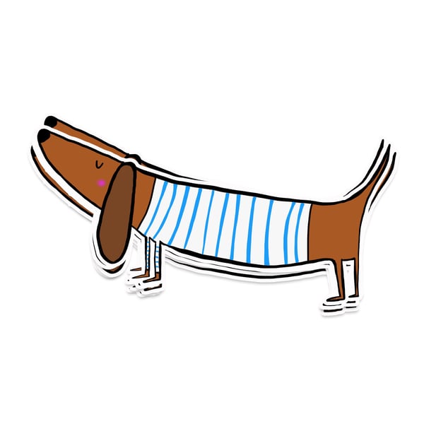 Sausage dog sticker - Folksy