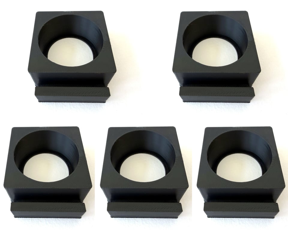 Five black tea light display stands for fused glass panels - 4mm slot