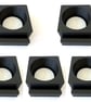Five black tea light display stands for fused glass panels - 4mm slot