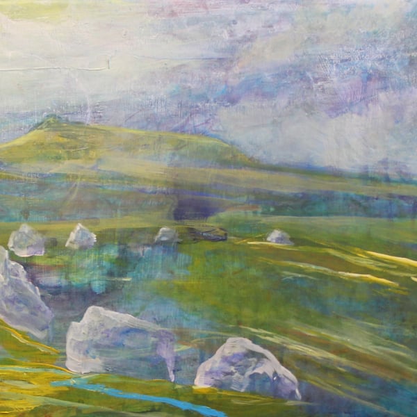 'Evaporate' fine art greetings card Dartmoor scene