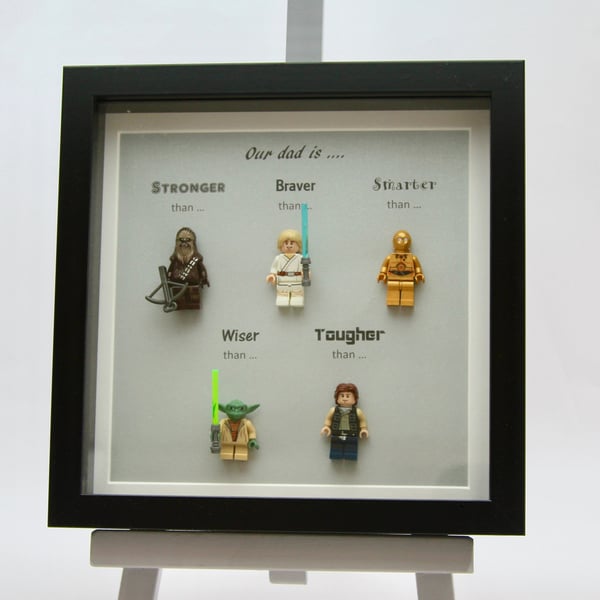 Our Dad is stronger than, braver,than, smarter than.... mini figure frame,