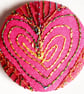 Buttons 1 inch button Hand Dyed Silks and Cottons Free Machine Embroidery Button